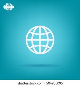 The globe icon. Globe symbol. Flat Vector illustration