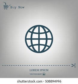 The globe icon. Globe symbol. Flat Vector illustration
