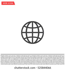 The globe icon. Globe symbol. Flat Vector illustration