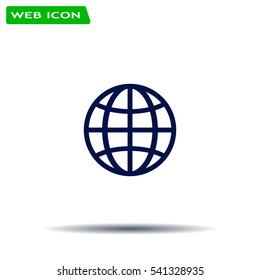 The globe icon. Globe symbol. Flat Vector illustration