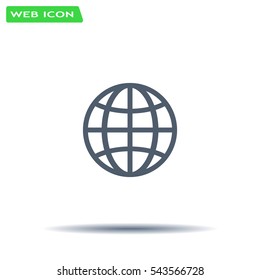 The globe icon. Globe symbol. Flat Vector illustration