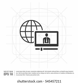 The globe icon. Globe symbol. Flat Vector illustration

