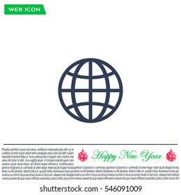 The globe icon. Globe symbol. Flat Vector illustration