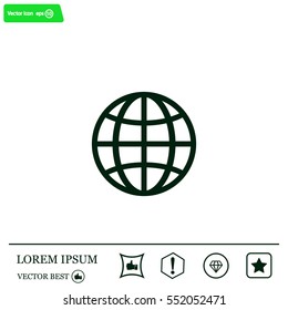 The globe icon. Globe symbol. Flat Vector illustration