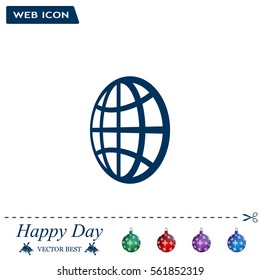The globe icon. Globe symbol. Flat Vector illustration