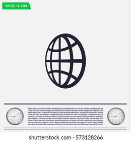 The globe icon. Globe symbol. Flat Vector illustration