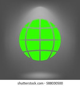 The globe icon. Globe symbol. Flat Vector illustration