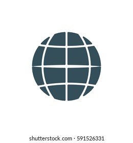 The globe icon. Globe symbol. Flat Vector illustration