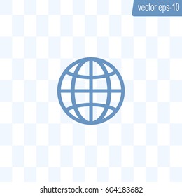 The globe icon. Globe symbol. Flat Vector illustration