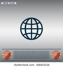 The globe icon. Globe symbol. Flat Vector illustration