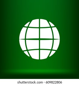 The globe icon. Globe symbol. Flat Vector illustration