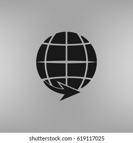 The globe icon. Globe symbol. Flat Vector illustration