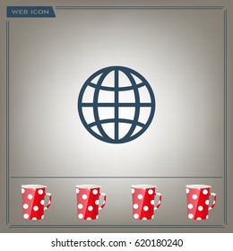 The globe icon. Globe symbol. Flat Vector illustration