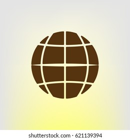 The globe icon. Globe symbol. Flat Vector illustration