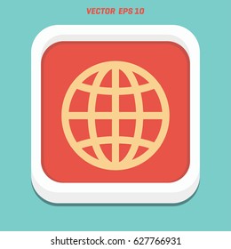 The globe icon. Globe symbol. Flat Vector illustration
