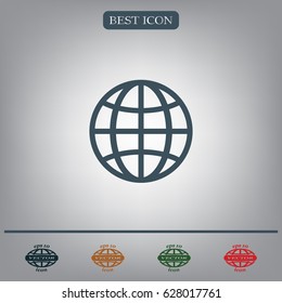 The globe icon. Globe symbol. Flat Vector illustration