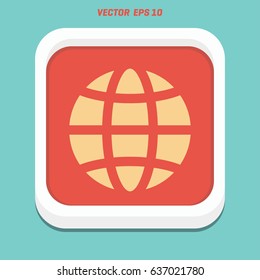 The globe icon. Globe symbol. Flat Vector illustration