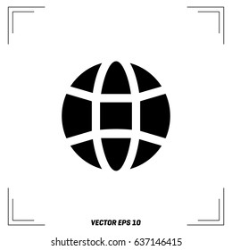 The globe icon. Globe symbol. Flat Vector illustration