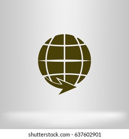 The globe icon. Globe symbol. Flat Vector illustration