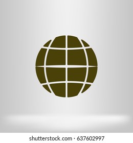The globe icon. Globe symbol. Flat Vector illustration