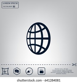 The globe icon. Globe symbol. Flat Vector illustration