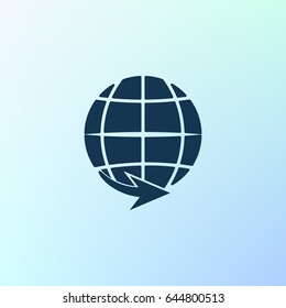 The globe icon. Globe symbol. Flat Vector illustration