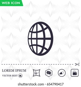 The globe icon. Globe symbol. Flat Vector illustration