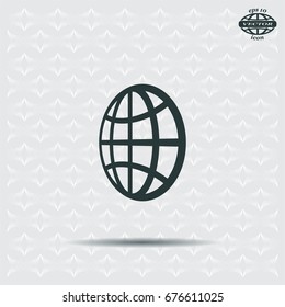 The globe icon. Globe symbol. Flat Vector illustration