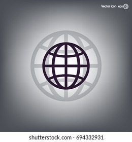 The globe icon. Globe symbol. Flat Vector illustration