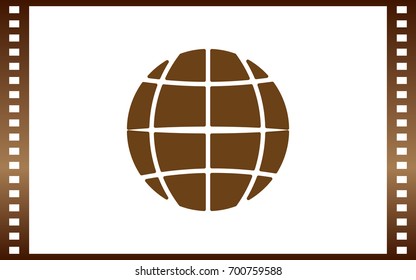 The globe icon. Globe symbol. Flat Vector illustration