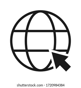 símbolo del globo, vaya al vector de icono web. página web, página de inicio ilustración vectorial. 