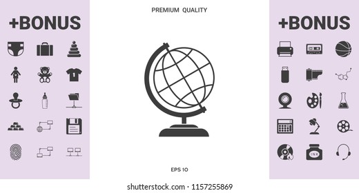 Globe icon symbol - graphic elements for your design