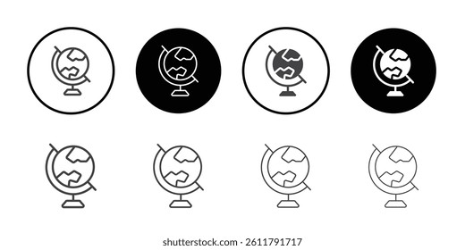 Globe icon Symbol line set