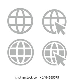 Globe icon symbol set eps 10