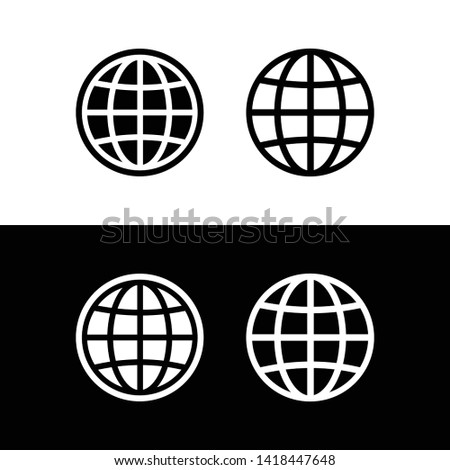 globe icon symbol set, Web icon set vector. website, homepage icon set