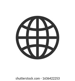Globe icon. Globe symbol. Stock Vector illustration isolated on white background.