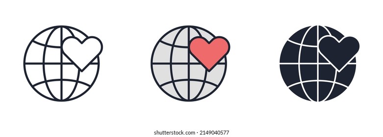 plantilla de símbolo de icono de globo para el logotipo de colección de diseño gráfico y web ilustración vectorial