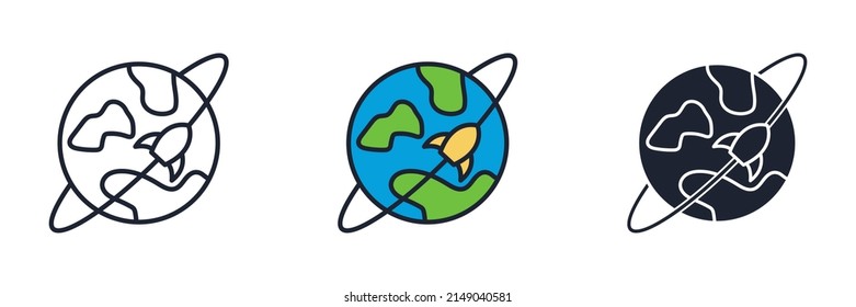 globe icon symbol template for graphic and web design collection logo vector illustration