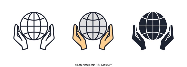 plantilla de símbolo de icono de globo para el logotipo de colección de diseño gráfico y web ilustración vectorial