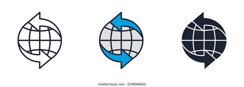 globe icon symbol template for graphic and web design collection logo vector illustration