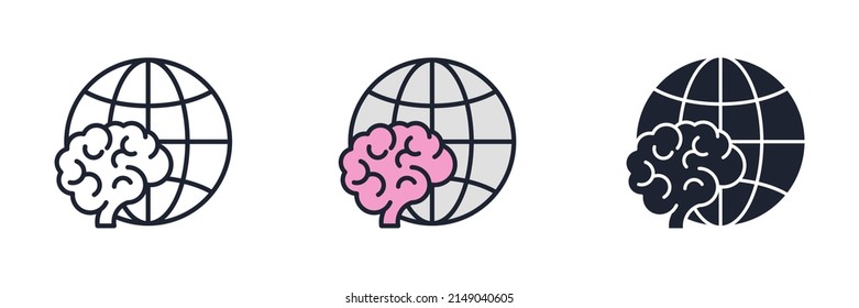 globe icon symbol template for graphic and web design collection logo vector illustration