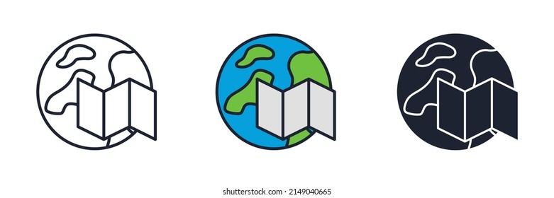 globe icon symbol template for graphic and web design collection logo vector illustration