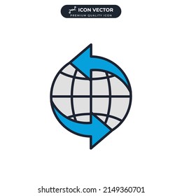 plantilla de símbolo de icono de globo para el logotipo de colección de diseño gráfico y web ilustración vectorial