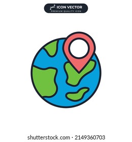 globe icon symbol template for graphic and web design collection logo vector illustration