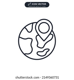 globe icon symbol template for graphic and web design collection logo vector illustration