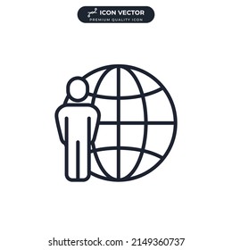 globe icon symbol template for graphic and web design collection logo vector illustration