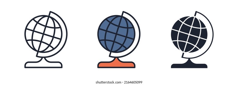 plantilla de símbolo de icono de globo para el logotipo de colección de diseño gráfico y web ilustración vectorial