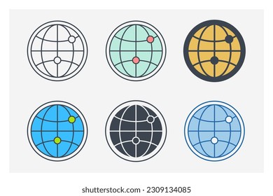 Globe icon symbol template for graphic and web design collection logo vector illustration