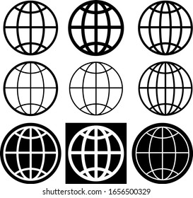 Globe Icon, Globe Symbol Vector Illustration