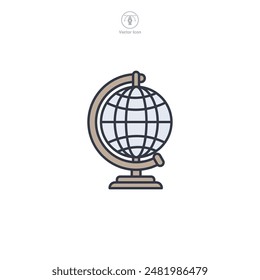 Globe Icon symbol vector illustration isolated on white background